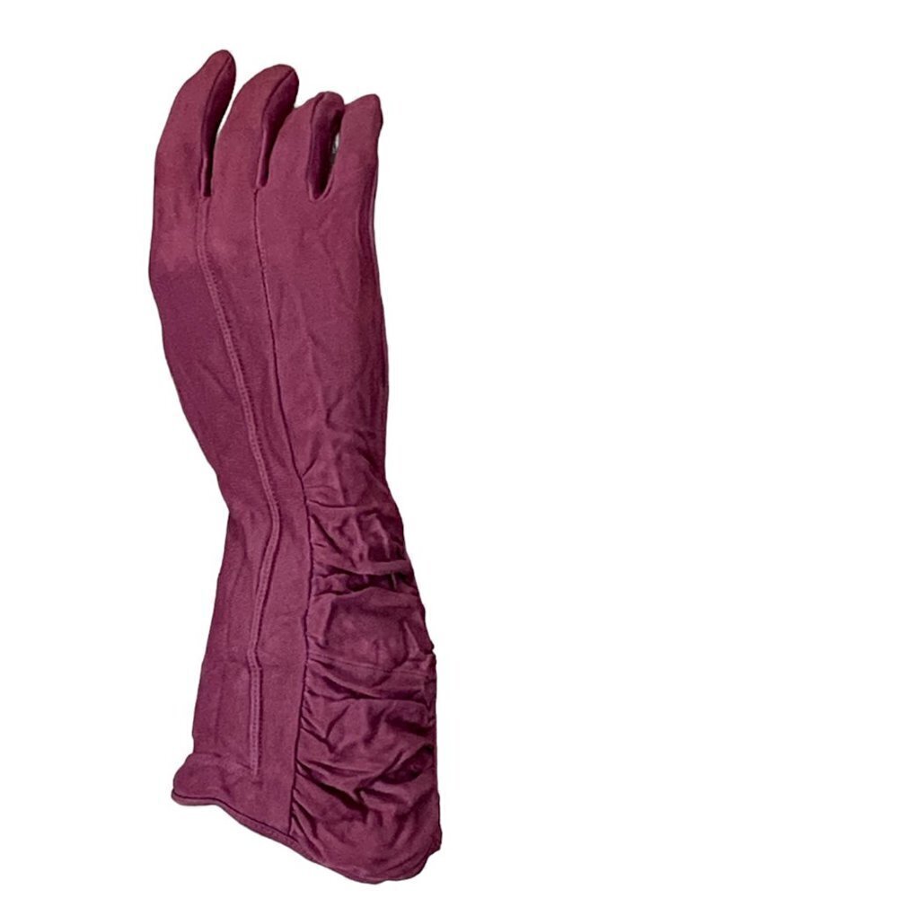 Vintage Fownes Ladies Stretchy Ruched Dressy Long Gloves Purple 92P